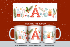 Christmas Mug Customizable Custom Winter Coffee Cup Letter A Product Image 1