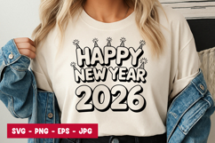 Happy New Year 2026 SVG Design Product Image 1