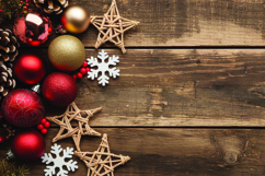 Christmas decorations with red and gold baubles, stars Product Image 1