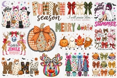 A Seasonal Sublimation PNG Bundle Fall Halloween Christmas Product Image 1