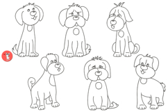 A set of dogs in different poses and emotions Product Image 2