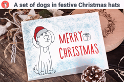 A set of dogs in festive Christmas hats Product Image 1