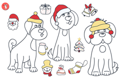 A set of dogs in festive Christmas hats Product Image 3