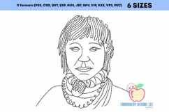 A sketch of the African woman Line Art Product Image 2