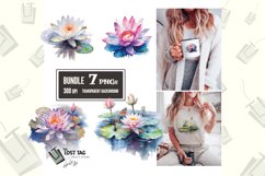 watercolor water lily clipart bundle flowers sublimation Product Image 1