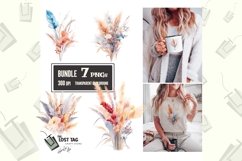 Pampas Grass Bouquet Boho Clipart Bundle Sublimation PNG Product Image 1