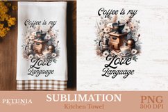 Kitchen Towel Sublimation Designs | Coffee Sublimation PNG Product Image 1