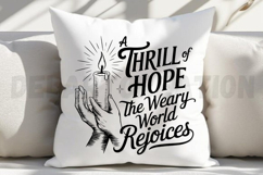 A Thrill Of Hope The Weary World Rejoices SVG Product Image 5