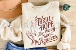 A Thrill Of Hope The Weary World Rejoices SVG Product Image 4