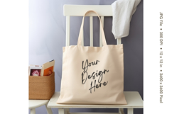 Canvas Tote Bag Mockup Shopping Bag White Natural Blank_1 Product Image 1