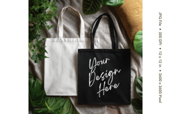 Canvas Tote Bag Mockup Shopping Bag White Natural Blank_100 Product Image 1