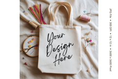 Canvas Tote Bag Mockup Shopping Bag White Natural Blank_107 Product Image 1
