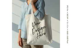 Canvas Tote Bag Mockup Shopping Bag White Natural Blank_27 Product Image 1
