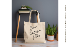 Canvas Tote Bag Mockup Shopping Bag White Natural Blank_4 Product Image 1