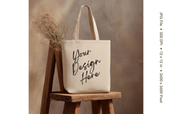Canvas Tote Bag Mockup Shopping Bag White Natural Blank_53 Product Image 1