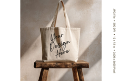 Canvas Tote Bag Mockup Shopping Bag White Natural Blank_55 Product Image 1