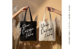 Canvas Tote Bag Mockup Shopping Bag White Natural Blank_57 Product Image 1