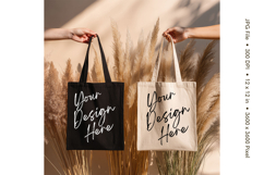 Canvas Tote Bag Mockup Shopping Bag White Natural Blank_59 Product Image 1