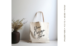 Canvas Tote Bag Mockup Shopping Bag White Natural Blank_6 Product Image 1