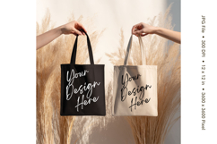 Canvas Tote Bag Mockup Shopping Bag White Natural Blank_60 Product Image 1