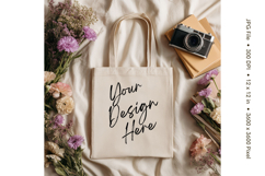Canvas Tote Bag Mockup Shopping Bag White Natural Blank_63 Product Image 1