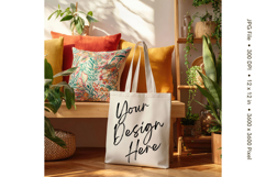 Canvas Tote Bag Mockup Shopping Bag White Natural Blank_66 Product Image 1