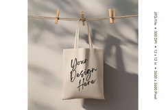 Canvas Tote Bag Mockup Shopping Bag White Natural Blank_8 Product Image 1