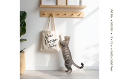 Canvas Tote Bag Mockup Shopping Bag White Natural Blank_81 Product Image 1