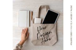 Canvas Tote Bag Mockup Shopping Bag White Natural Blank_91 Product Image 1