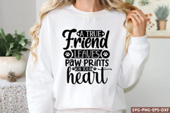 A true friend leaves paw prints SVG, Dog SVG Product Image 1
