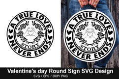 Valentine's Day Round Sign Design - Free Hugs Just Kidding Product Image 2