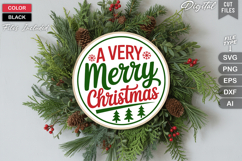 A Very Merry Christmas SVG | Christmas Round Sign SVG | Xmas Product Image 2