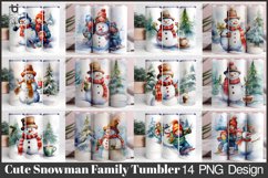 A watercolor clipart of a cute snowman Tumbler Design Product Image 1