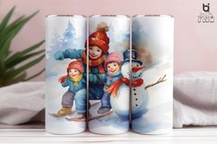 A watercolor clipart of a cute snowman Tumbler Design Product Image 2