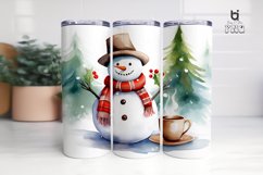 A watercolor clipart of a cute snowman Tumbler Design Product Image 11