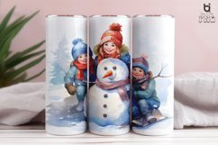 A watercolor clipart of a cute snowman Tumbler Design Product Image 12