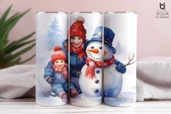 A watercolor clipart of a cute snowman Tumbler Design Product Image 14