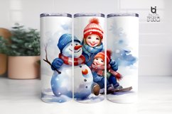 A watercolor clipart of a cute snowman Tumbler Design Product Image 15