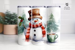 A watercolor clipart of a cute snowman Tumbler Design Product Image 5