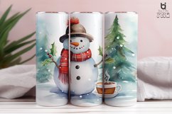 A watercolor clipart of a cute snowman Tumbler Design Product Image 6