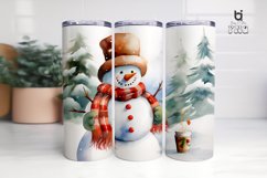 A watercolor clipart of a cute snowman Tumbler Design Product Image 7