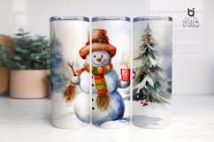A watercolor clipart of a cute snowman Tumbler Design Product Image 9