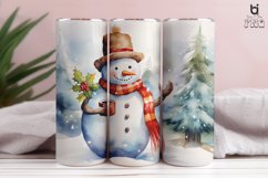 A watercolor clipart of a cute snowman Tumbler Design Product Image 10