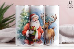 A watercolor clipart of Santa Claus Tumbler Design Product Image 2