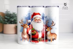 A watercolor clipart of Santa Claus Tumbler Design Product Image 3