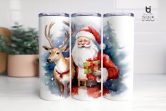 A watercolor clipart of Santa Claus Tumbler Design Product Image 5
