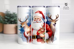 A watercolor clipart of Santa Claus Tumbler Design Product Image 7