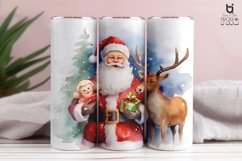 A watercolor clipart of Santa Claus Tumbler Design Product Image 8