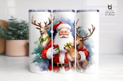 A watercolor clipart of Santa Claus Tumbler Design Product Image 9