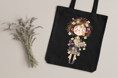 Whimsical Quirky Working Girl PNG Clipart Bundle Product Image 3